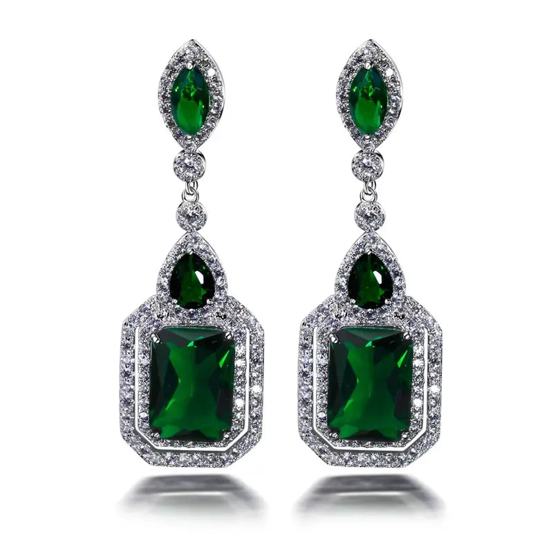 Clarion Verdancia Earrings | White Gold-tone