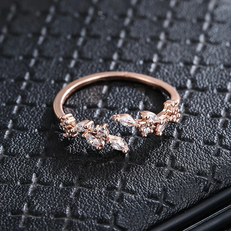 Gold-tone Ring with Synthetic Cubic Zirconia Mosaic