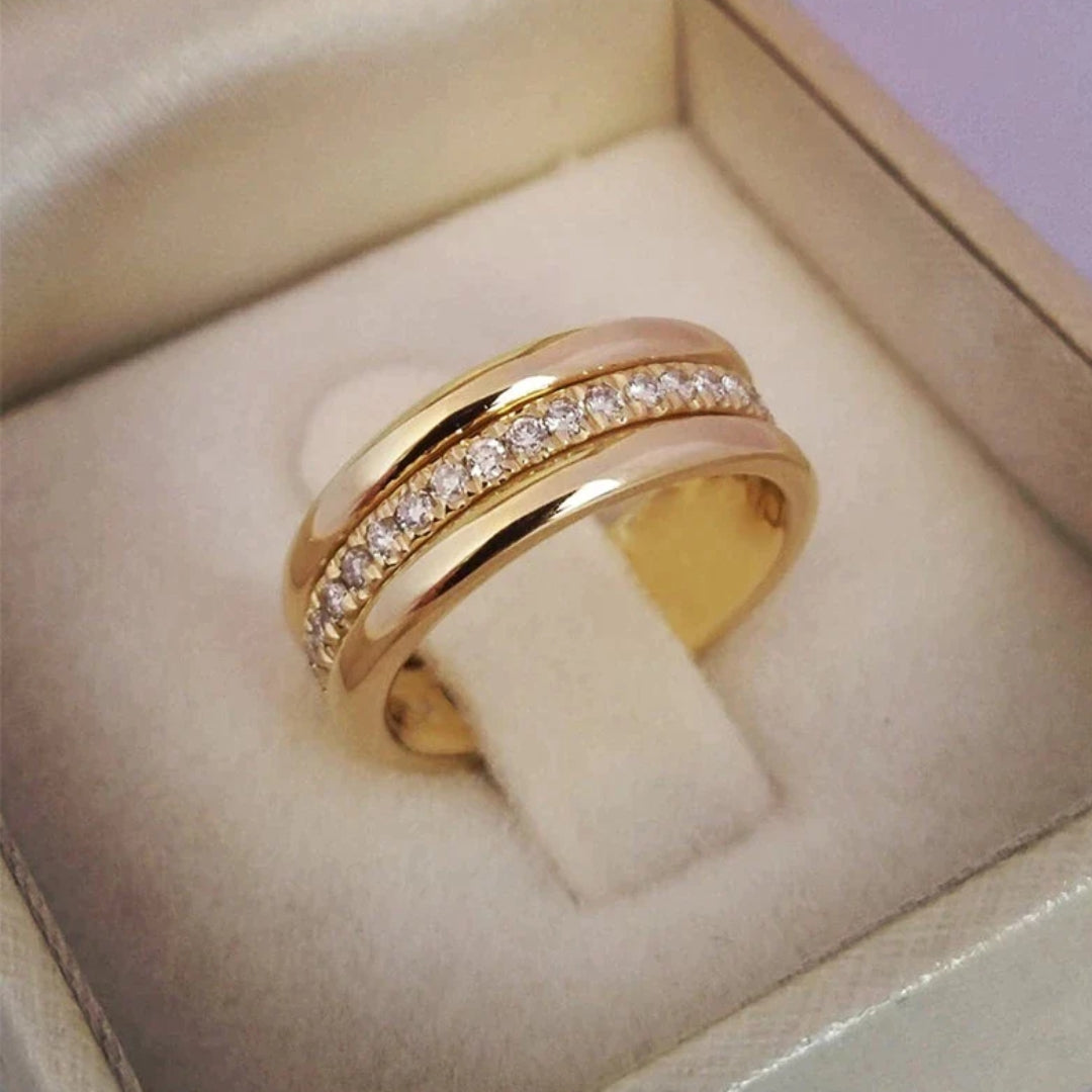 Double Double-Set Cubic Zirconia Ring