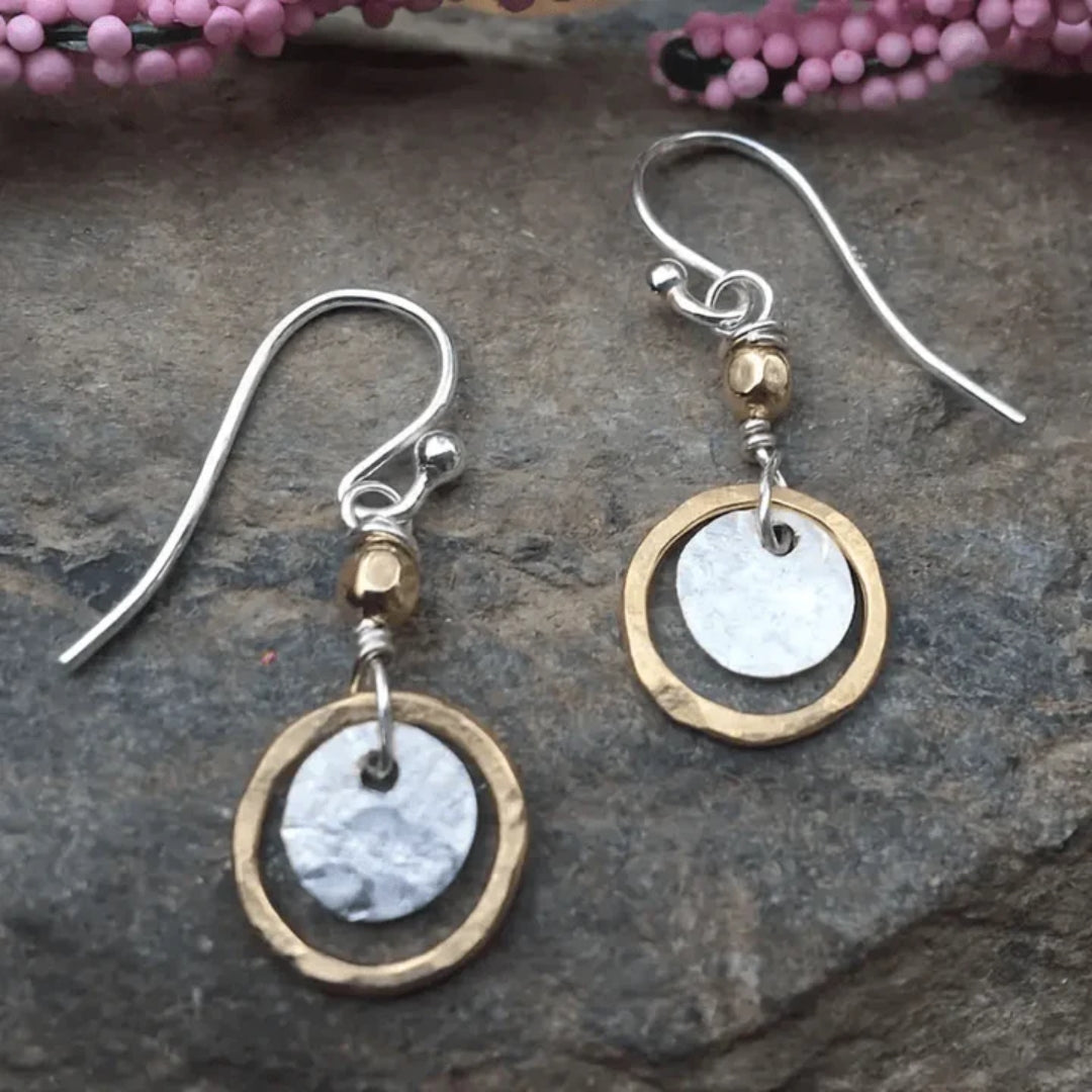 Vintage golden and Silver-tone earrings