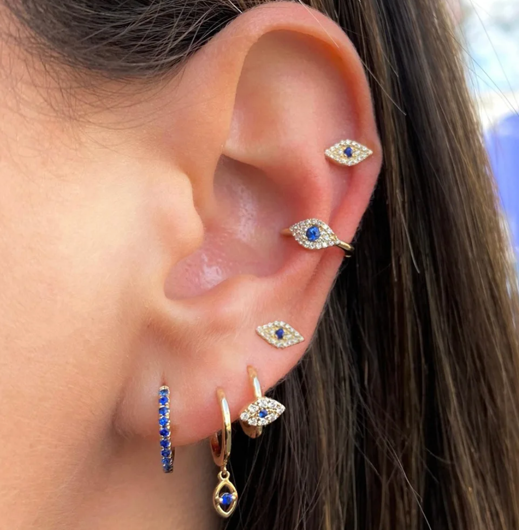 Gold-tone Evil Eye Earrings