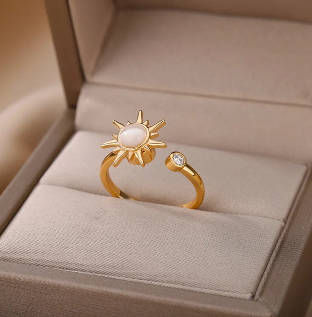 Golden Moonstone Ring