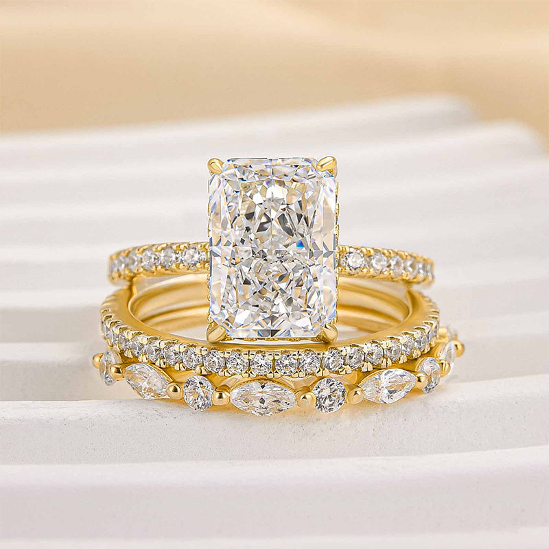 Jaily Wedding Ring Set 3PC | Gold-tone