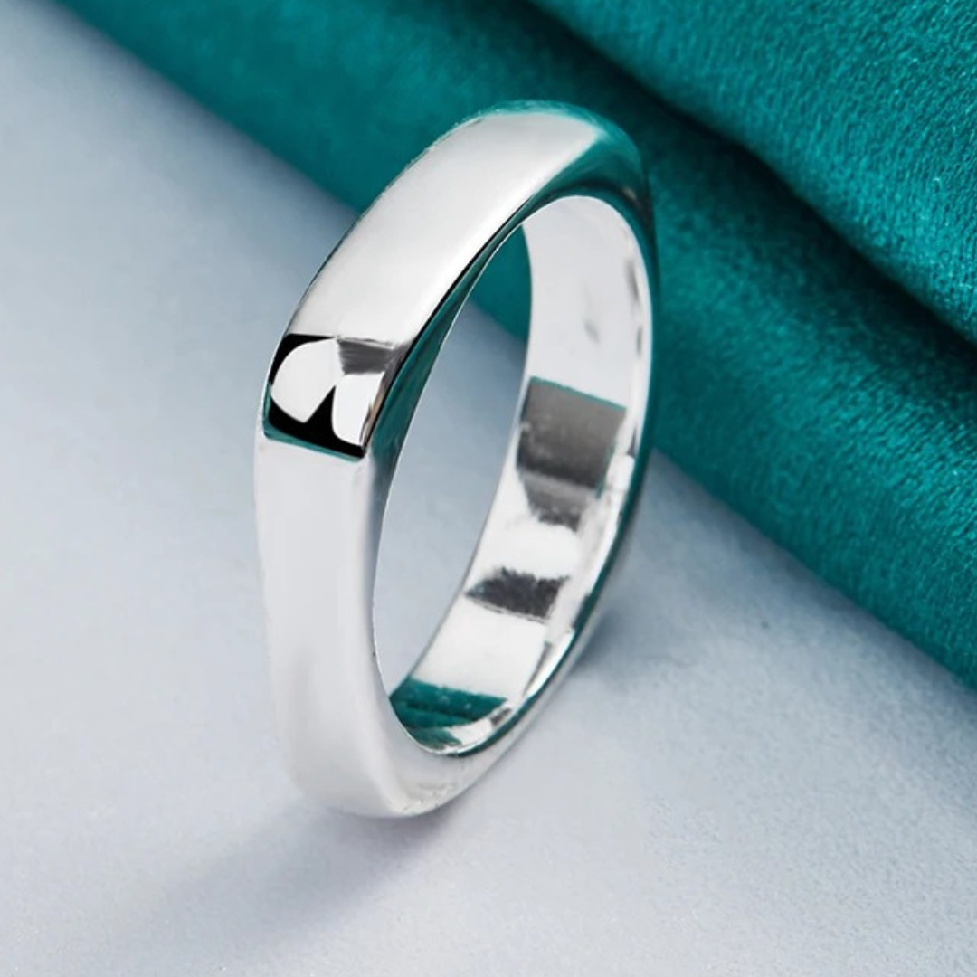 Adjustable Simple Square Silver-tone Ring