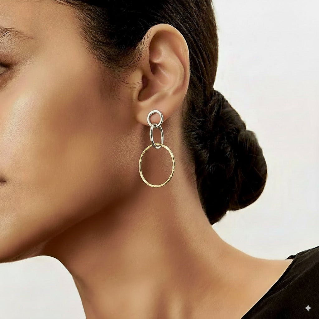 Vintage Gold-tone and Silver-Tone Hoop Earrings
