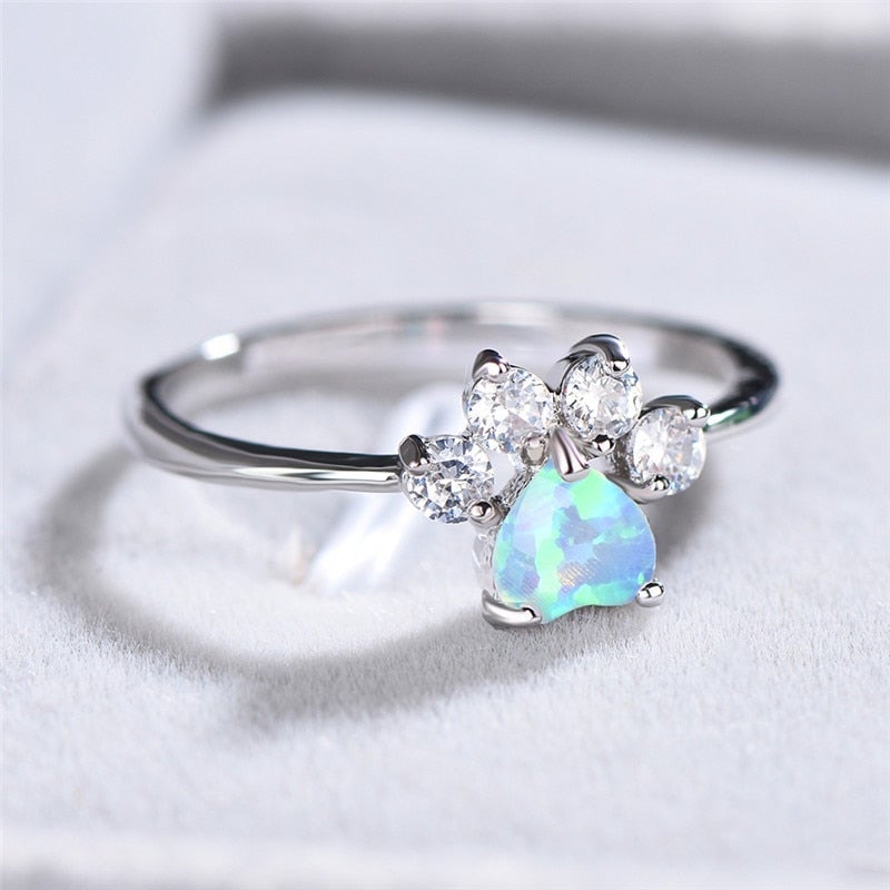 Iridescent and Cubic Zirconia Ring