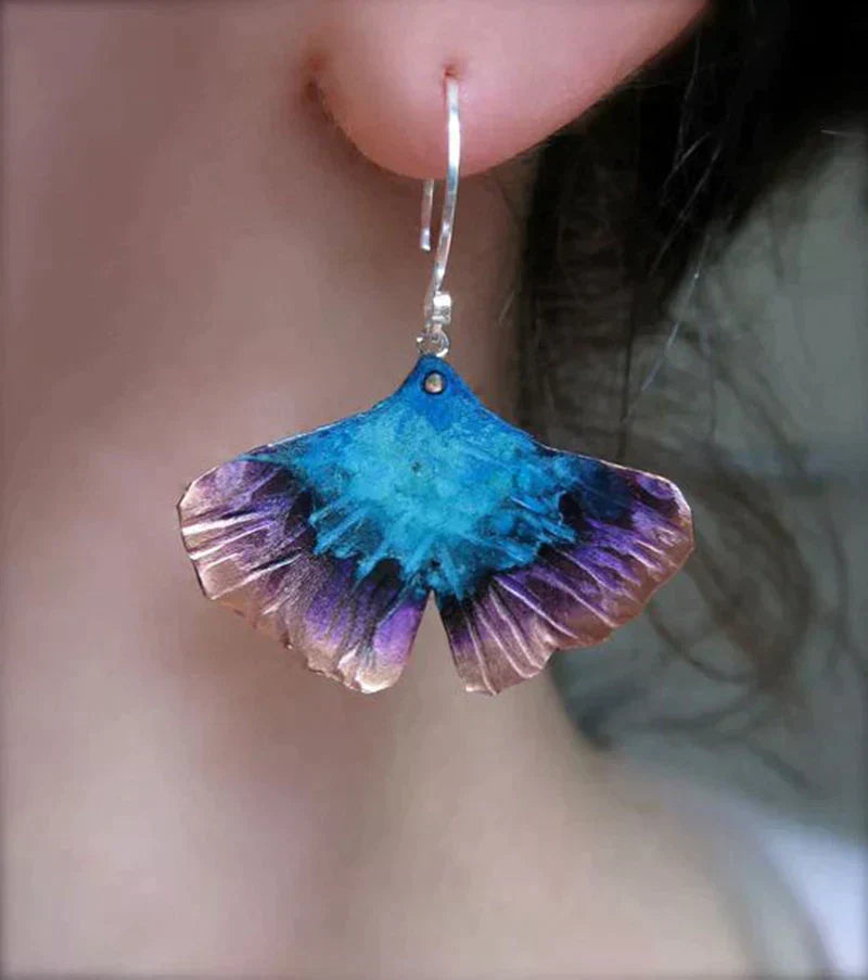Bohemian Silver-tone blue butterfly earrings
