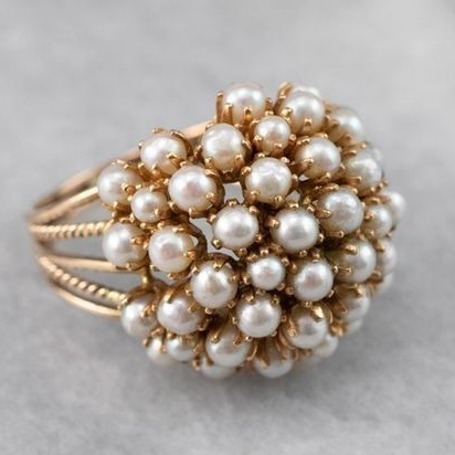 Vintage Double-Set Bead Ring