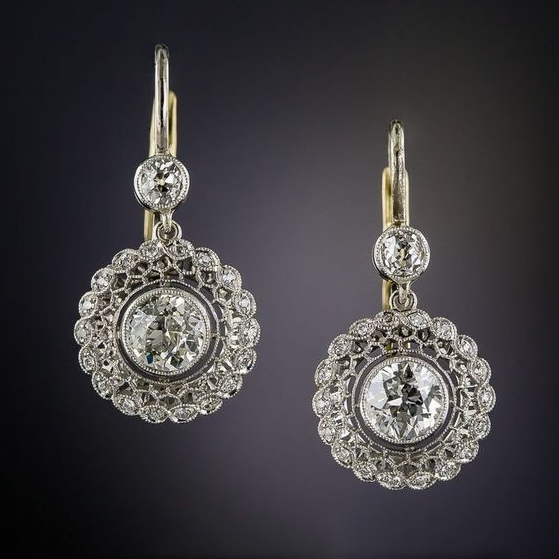 Vintage Cubic Zirconia Mandala Earrings