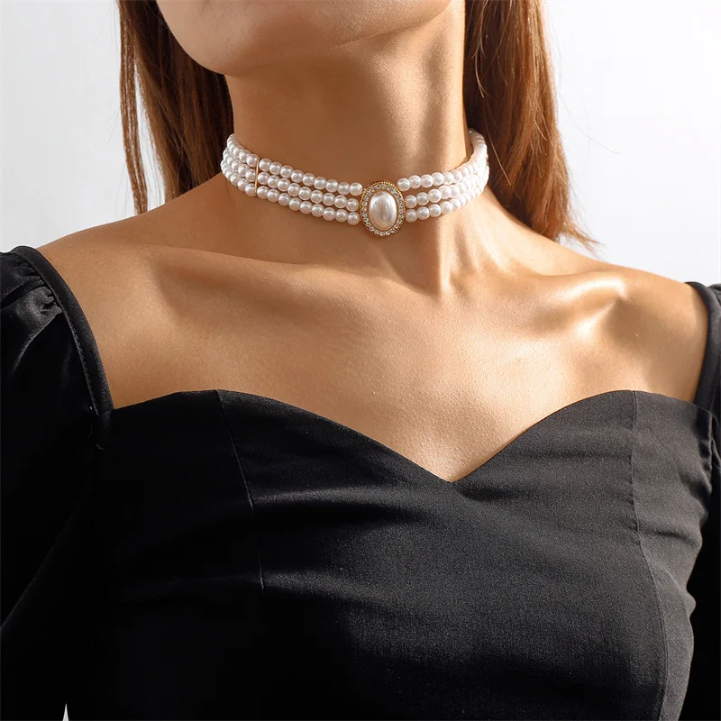 Elegant Triple Bead Necklace