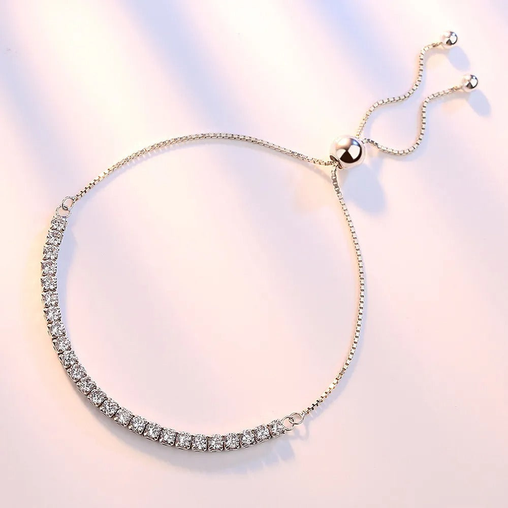 Beautiful Silver-tone Cubic Zirconia Bracelet