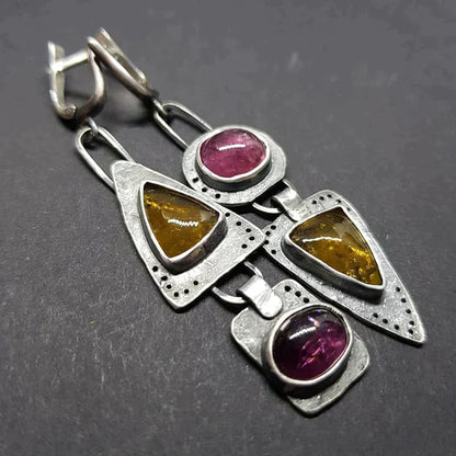 Vintage Geometric Triangle Earrings