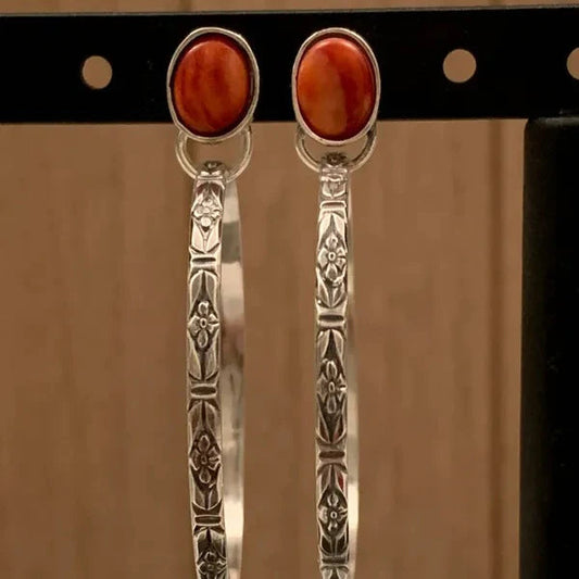 Vintage Bohemian Onyx Earrings