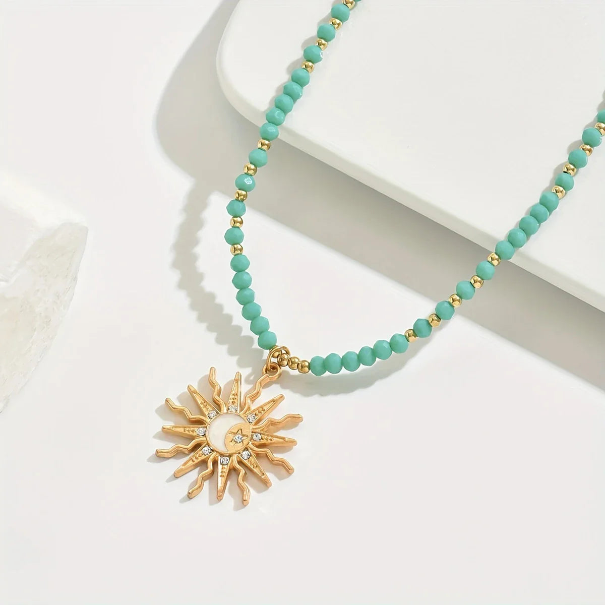 Everyday Bohemian Style Gold-tone Sun Necklace