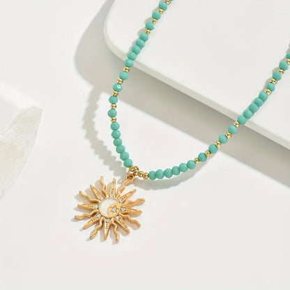 Everyday Bohemian Style Gold-tone Sun Necklace