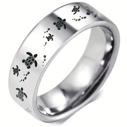 Elegant Silver-tone Sea Turtle Ring