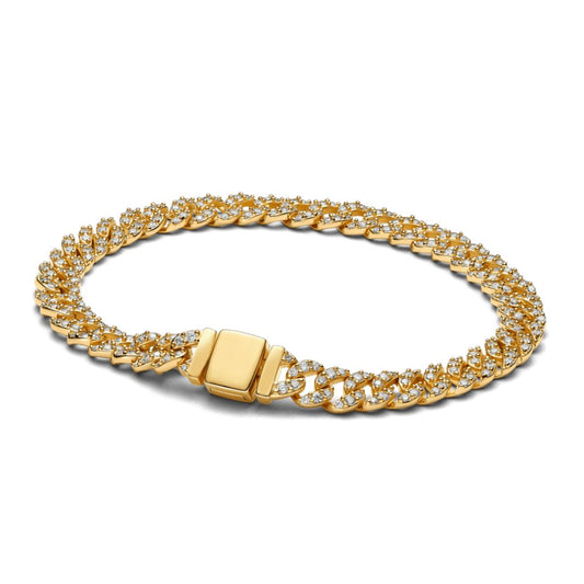 Pavé Cuban Bracelet | Gold-tone