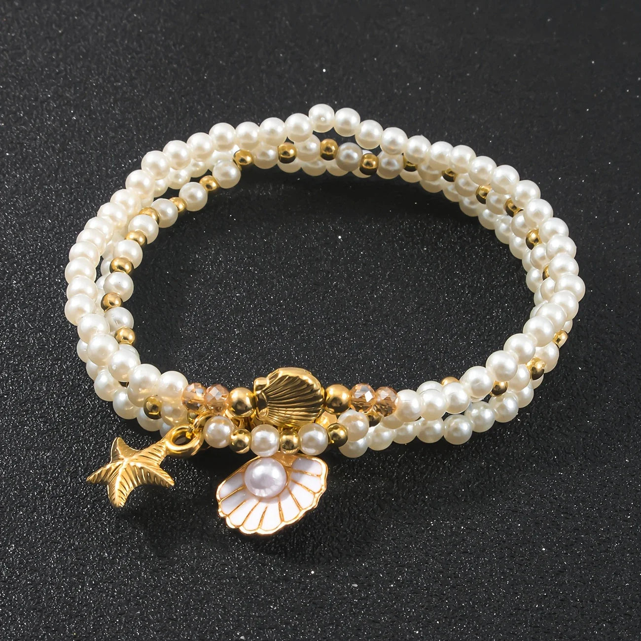 Set of 3 Elegant Bead Bracelets