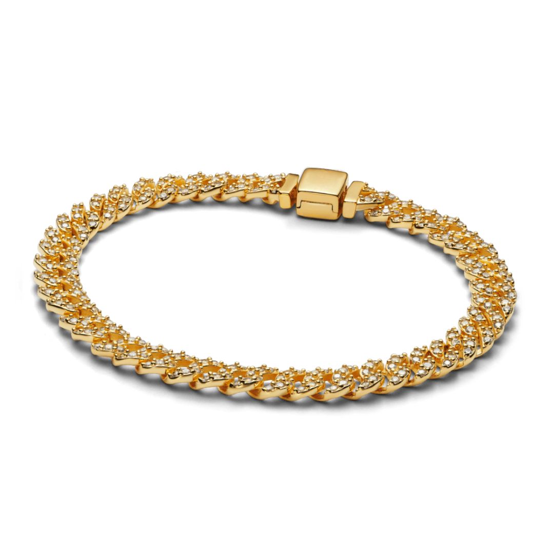 Pavé Cuban Bracelet | Gold-tone