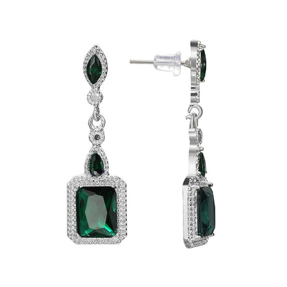 Clarion Verdancia Earrings | White Gold-tone