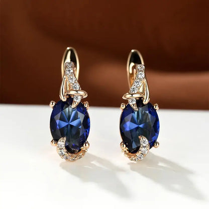 Royal Midnight Dangle Earrings | Gold-tone