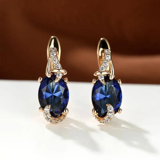 Royal Midnight Dangle Earrings | Gold-tone