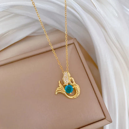 Blue Sparkling Mermaid Necklace