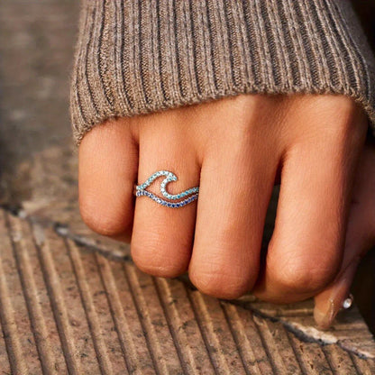 Sparkling Ocean Wave Ring