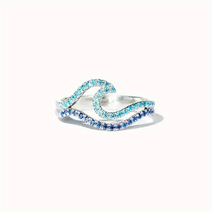 Sparkling Ocean Wave Ring