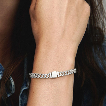 Pavé Cuban Bracelet | Gold-tone