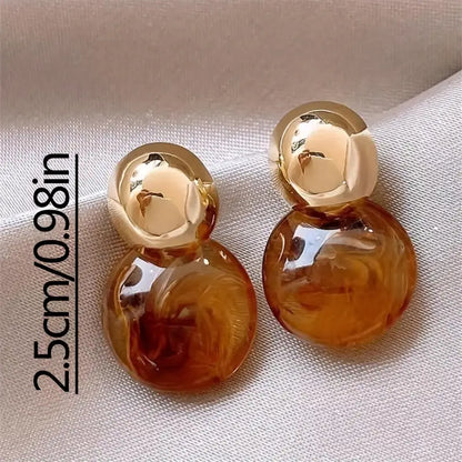 Aurélie Amber Dangle Earrings | Gold-tone