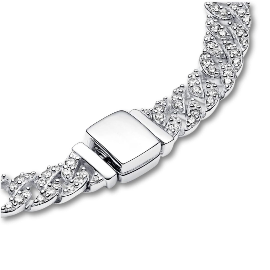 Pavé Cuban Bracelet | Gold-tone