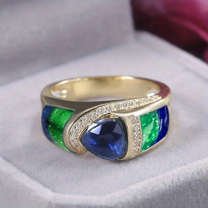 Elegant Bohemian Style Triangular Cut Ring