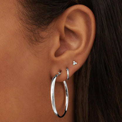 Noa Serane Earrings | White Gold-tone