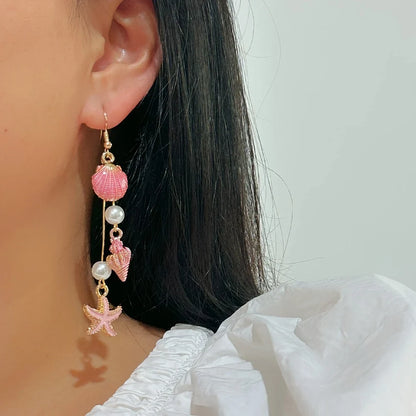 Elegant Shell, Star and Sea Conch Earrings