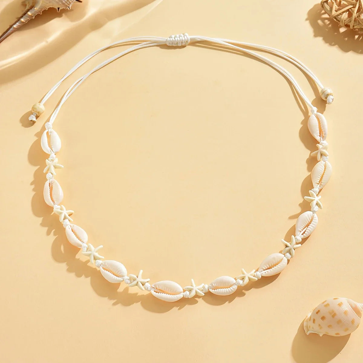 Adjustable Braided Necklace with Ocean Finish
