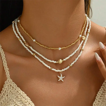 Sea Breeze Necklace with Tropical Beads