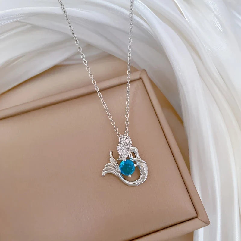 Blue Sparkling Mermaid Necklace