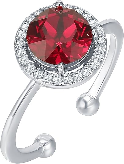 Crimson Glow Ruby Promise Ring | White Gold-tone