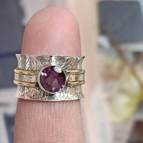 Bohemian meditation crystal ring