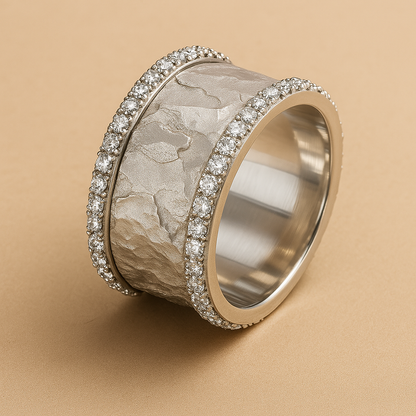 Vintage Silver-tone cubic zirconia ring