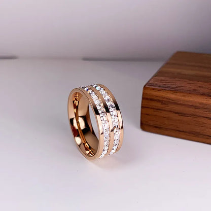 Elegant Double-Set Cubic Zirconia Ring
