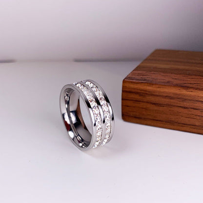 Elegant Double-Set Cubic Zirconia Ring