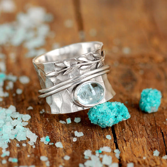 Vintage Silver-tone Double-Set Crystal Ring