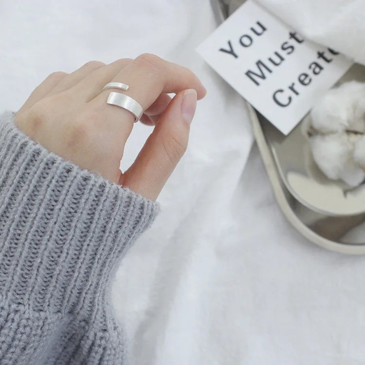 Simple adjustable Silver-tone ring