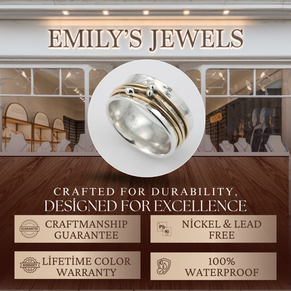 Elena - Vintage Silver-tone ring with golden finish