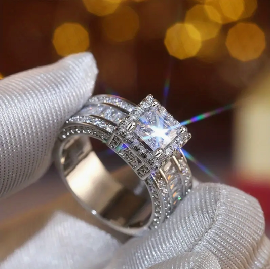 Dimanten Halo Cubic Zirconia Ring