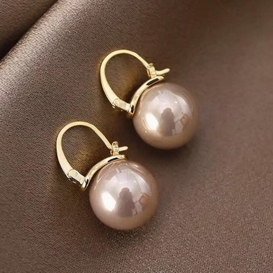 Vintage freshwater Bead hoop earrings
