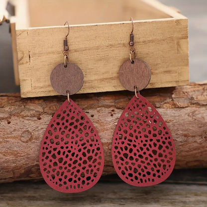Vintage leather dangle earrings