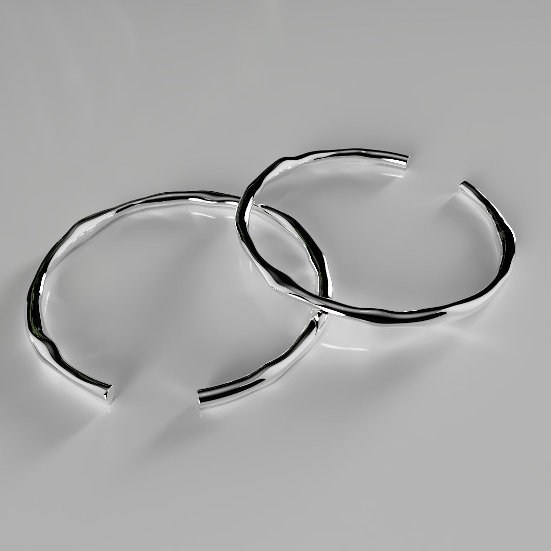 Adjustable Chunky Silver-tone Irregular Bracelet